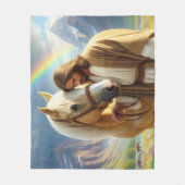 Jezus met het Palomino-paard in het Schilderachtig Fleece Deken (Voorkant)