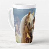 Jezus met het Palomino-paard in het Schilderachtig Latte Mok (Linkerhoek)