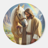 Jezus met het Palomino-paard in het Schilderachtig Magneet (Voorkant)