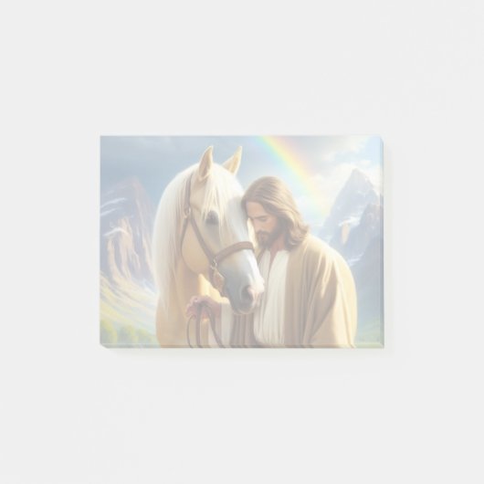 Jezus met het Palomino-paard in het Schilderachtig Post-it® Notes (Voorkant)