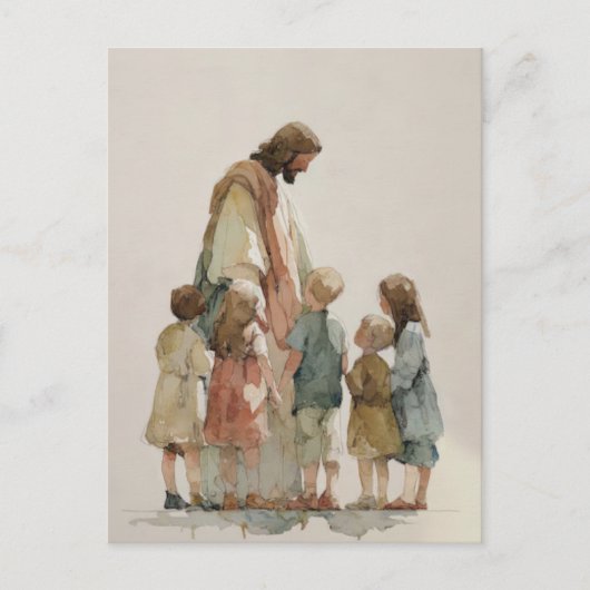 Jezus met kinderen briefkaart (Voorkant)