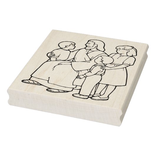 Jezus met kinderen illustratie patroon art stam rubberstempel (Stempel)