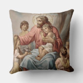  Jezus met kinderjongens meisjes Kussen (Achterkant)