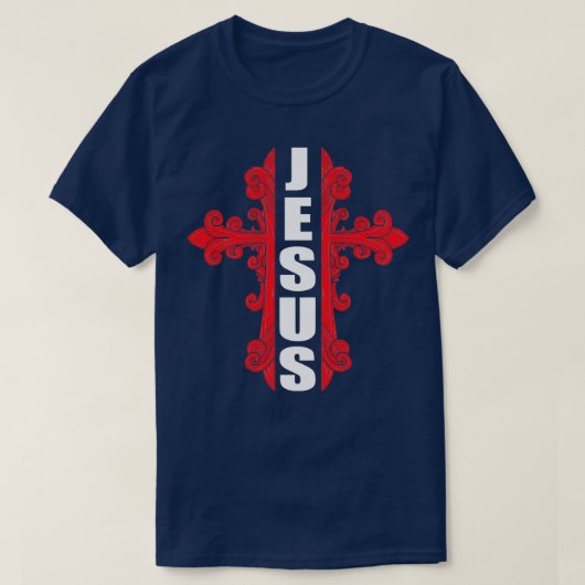 Jezus met kruisthee t-shirt (Design voorkant)