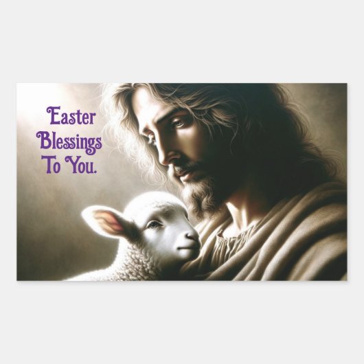 Jezus met lam Sticker (Voorkant)