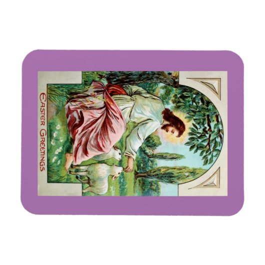 Jezus met lamsmais Magnet Magneet (Horizontaal)