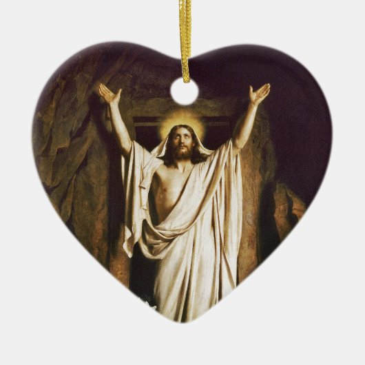 Jezus met Mary na de heropleving Keramisch Ornament (Voorkant)