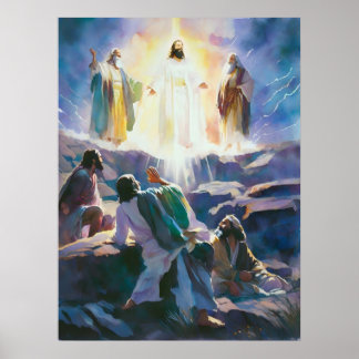 Jezus met Mozes en Elia op de berg Poster