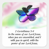 Jezus met ons vierkante sticker (Voorkant)