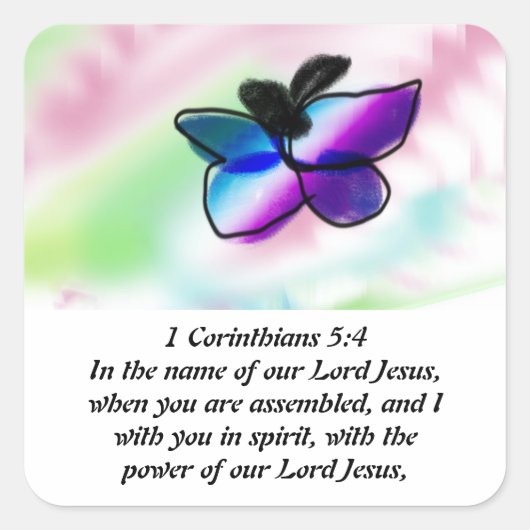 Jezus met ons vierkante sticker (Voorkant)