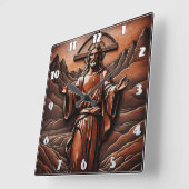 Jezus met open armen in de bergen vierkante klok (Hoek)