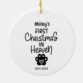 Jezus met poedel = 1e kerst in de hemel keramisch ornament (Achterkant)