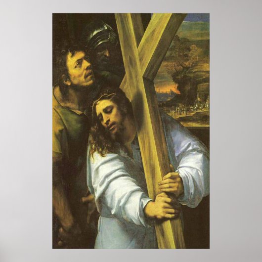 Jezus met poster over hout (Voorkant)