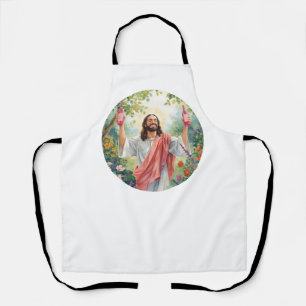 Jezus met roze wijnflessen, grappig meisjesachtig schort