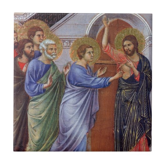 Jezus met Thomas en Apostles c1311 Tegeltje (Voorkant)