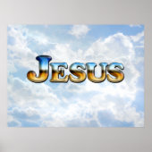 Jezus met wolken - Poster (Voorkant)