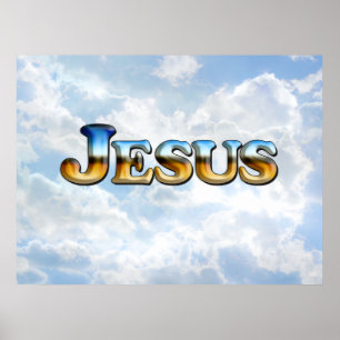 Jezus met wolken - Poster