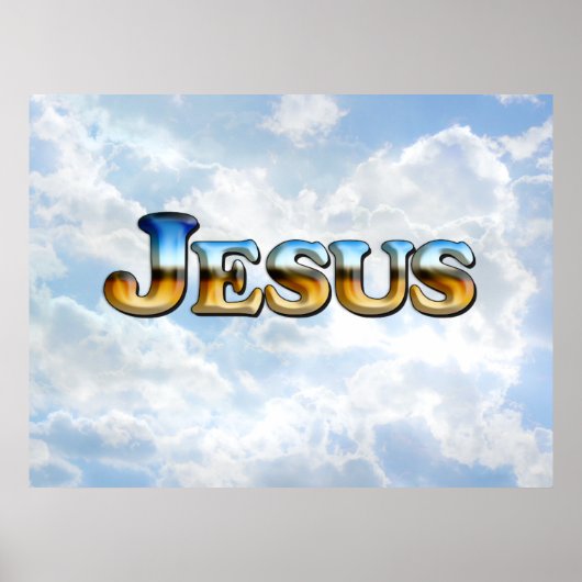 Jezus met wolken - Poster (Voorkant)