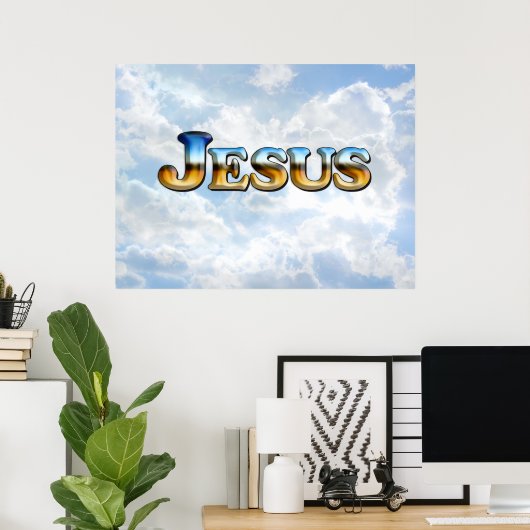 Jezus met wolken - Poster (Thuiskantoor)