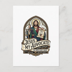 Jezus Mijn Advocaat Jezus Rechtszaal Advocaat Chri Briefkaart