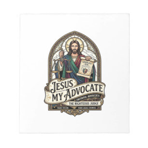 Jezus Mijn Advocaat Jezus Rechtszaal Advocaat Chri Notitieblok