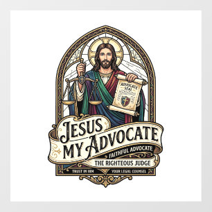 Jezus Mijn Advocaat Jezus Rechtszaal Advocaat Chri Raamsticker