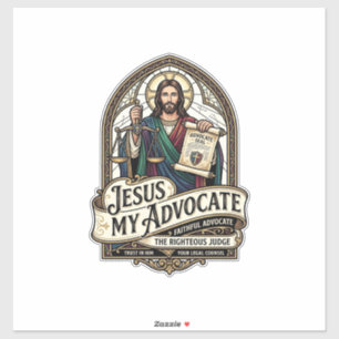 Jezus Mijn Advocaat Jezus Rechtszaal Advocaat Chri Sticker