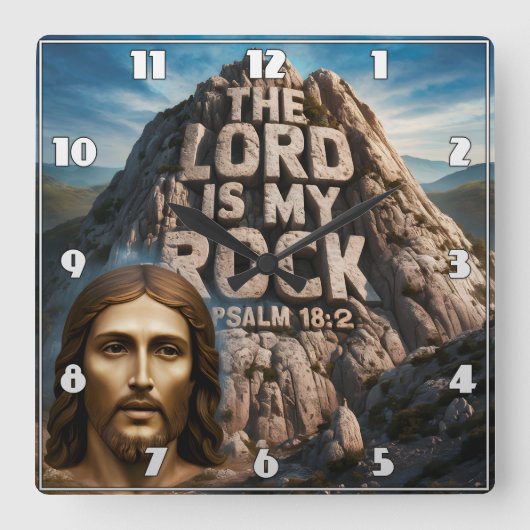 Jezus, mijn rots van eeuwen De Heer is mijn rots Vierkante Klok (Voorkant)