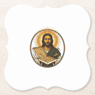 Jezus Misleid Door Lege Pizzadoos Feest Eten Humor Kartonnen Onderzetters