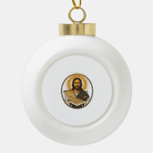Jezus Misleid Door Lege Pizzadoos Feest Eten Humor Keramische Bal Ornament