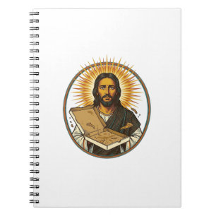 Jezus Misleid Door Lege Pizzadoos Feest Eten Humor Notitieboek