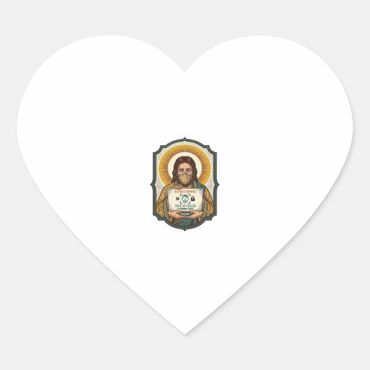 Jezus Mislukt Gezichtsontgrendeling Masker Herkenn Hart Sticker (Voorkant)
