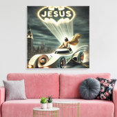 Jezus mobiel: Verlosser in de nacht Canvas Afdruk (Insitu (Woonkamer))