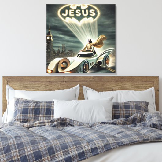 Jezus mobiel: Verlosser in de nacht Canvas Afdruk (Insitu (Slaapkamer))