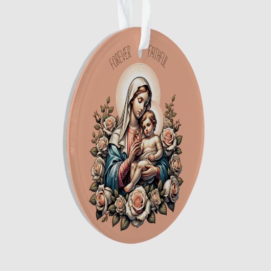 Jezus Moeder en Kind Aangepaste tekst Religieus Ornament (voorkant)