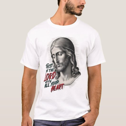 Jezus moedigt aan te vertrouwen in de Heer T-shirt (Voorkant)