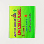 Jezus moet toenemen! Ik moet dalen! Wandkleed (Voorkant)