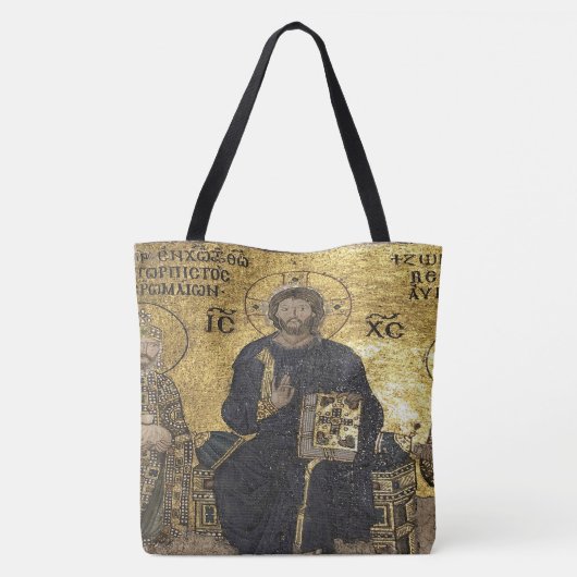 Jezus mozaïek in hagia sophia Canvas tas (Achterkant)