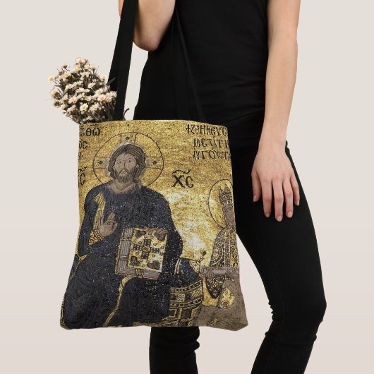 Jezus mozaïek in hagia sophia Canvas tas (Dichtbij)