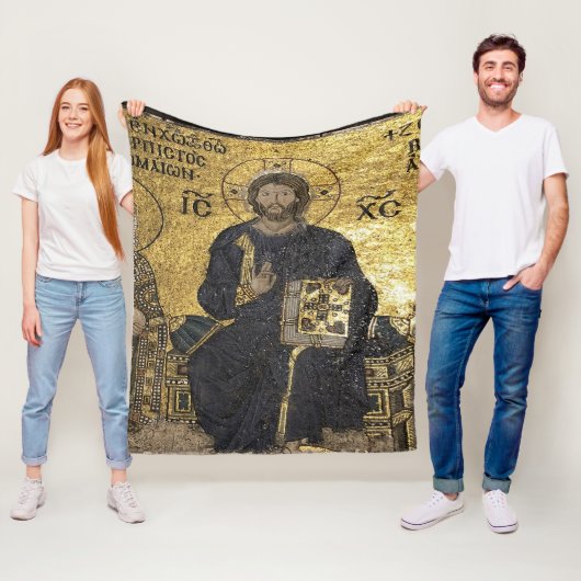 Jezus mozaïek in hagia sophia Fleece Blanket (In situ)