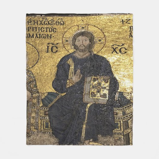 Jezus mozaïek in hagia sophia Fleece Blanket (Voorkant)