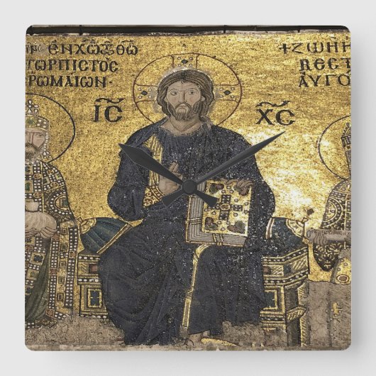 Jezus mozaïek in hagia sophiaWall Clock Vierkante Klok (Voorkant)