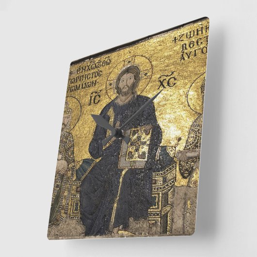 Jezus mozaïek in hagia sophiaWall Clock Vierkante Klok (Hoek)