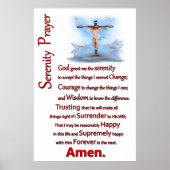 Jezus naïef voor een hout kruist het serenity gebe poster (Voorkant)