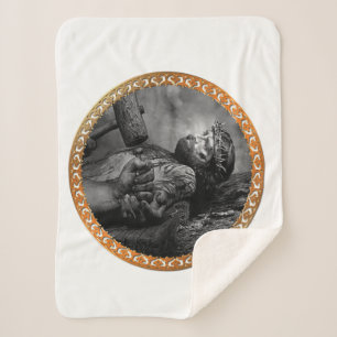 Jezus Nailed met zijn armen en handen die vastzitt Sherpa Deken
