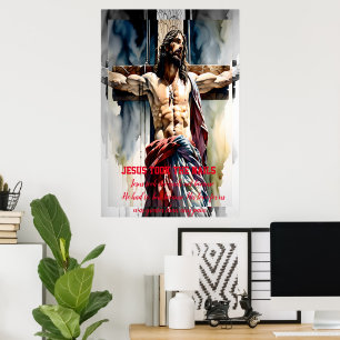 Jezus nam de nagels poster