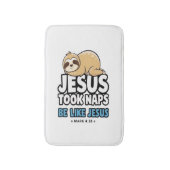 Jezus nam dutjes, grappige luiaard badmat (Voorkant Verticaal)