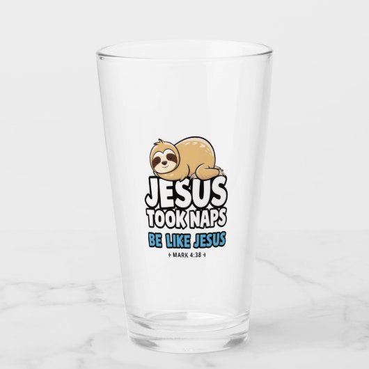 Jezus nam dutjes, grappige luiaard glas (Voorkant)