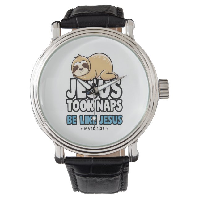 Jezus nam dutjes, grappige luiaard horloge (Voorkant)