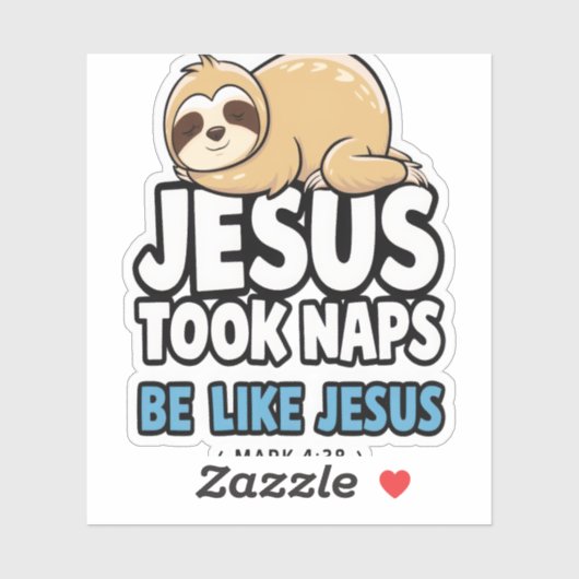 Jezus nam dutjes, grappige luiaard sticker (Vel)